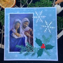 kartka bożonarodzeniowa ze św. Rodziną