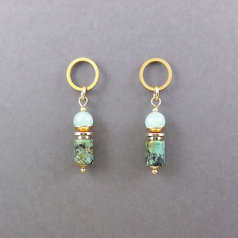 Kolczyki z zielonych jaspisów.