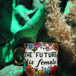 Ręcznie malowany porcelanowy kubek FUTURE