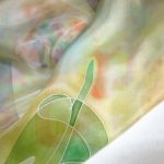 Kolorowy abstrakcyjny jedwabny szal - Kolorowy szal z naturalnego jedwabiu