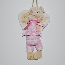 Pora spać? - aniołek z masy solnej, prezent, dekoracja