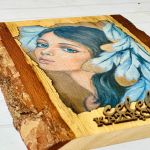 Anioł na desce, naturalne drewno, cytat, życzenia - 