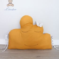 Poduszka dekoracyjna chmurka, musztardowa