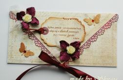 Kopertówka z okazji ślubu- ' rubinowe motyle