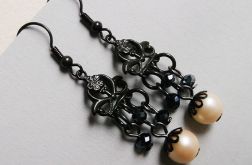 ♥ Czarne kolczyki z perłą ♥