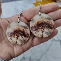 Jesienne Kolczyki - Kwiat hortensji