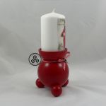 Świecznik czerwony plus świeca - teofano atelier, świeca
