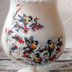 Ozdoba świąteczna - Szklany wazonik z ptaszkami