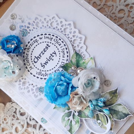 Kartka na Chrzest dla chłopczyka do pudełka