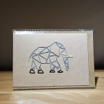 Kartka okolicznościowa - haftowana - słoń - Kartka okolicznościowa - handmade - ręcznie robiona haftowana - słoń