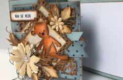 213,Kartka na roczek dla chłopca w stylu vintage.