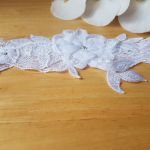 Podwiązka ślubna biel 3D - Ślubna podwiązka