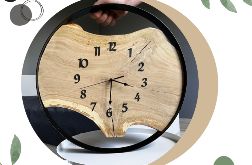 Zegar w obręczy 40 cm z deską drewnianą