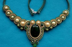 Naszyjnik Beż, Złoto i Zieleń