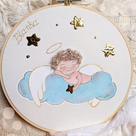 Anioł Stróż personalizowany obrazek chrzest