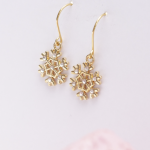 POZŁACANE KOLCZYKI ŚNIEŻYNKI Z CYRKONIAMI. - 