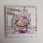 Kartka na Dzień Babci z kwiatami 2 - Kartka na Dzień Babci z kwiatami 2