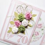 Kartka URODZINOWA - pastelowe róże - Kartka na urodziny z różami