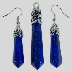 Lapis lazuli, piękny zestaw biżuterii, srebro