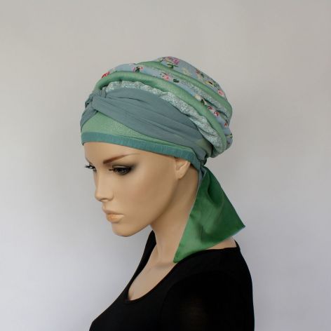 letni turban PASTELOWY