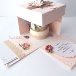 Kartka - Pudełko z tortem dla Młodej Pary - kartka dla młodej pary