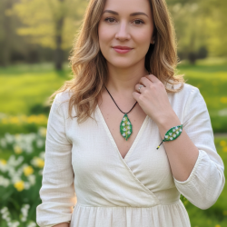 Komplet biżuterii koralikowej "Wiosenne Konwalie" Prezent dla Niej
