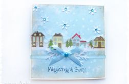 Kartka świąteczna z domkami
