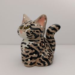 Figurka Szary Bengalski Kot Kotek Miniaturka 