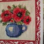 Kartka haftowana - maki/A/ - 