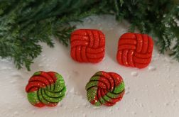 "Noel" v.1 kolczyki sztyfty z gliny polimerowej - zestaw 2 pary