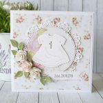 Pamiątka Chrztu Świętego - na różowo v.11 - kwiaty1c