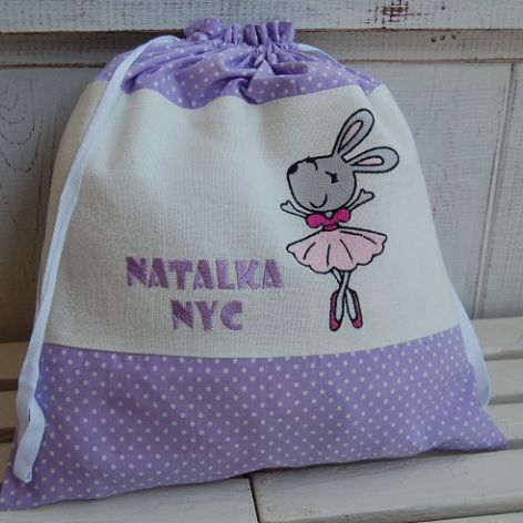 Worek na kapcie/strój "Mysia Baletnisia w kropeczkach" 