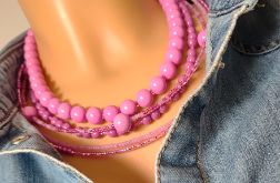 Naszyjnik Różowe Kulki Korale Kaskadowe 25.165