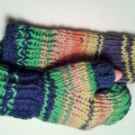 Rękawiczki mitenki kolorowe - rekawiczki na drutach