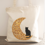 Ręcznie malowana torba z kotem - foto2