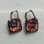 "Carnaval" no.3 - kolczyki z gliny polimerowej. - geometryczny kształt