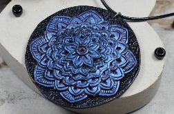 Duży wisiorek Mandala w odcieniach błękitu
