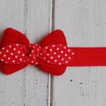 Opaska niemowlęca - Kokardka na czerwono - 