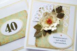 Kartka URODZINOWA z kremowym kwiatem