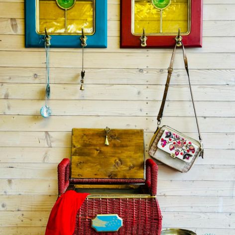 Unikatowy zestaw odnawianych mebli w stylu boho, półka GRATIS