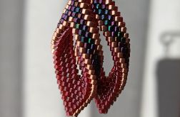 Kolczyki Łezki - Burgundy&Gold