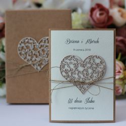 Rustic box ślub 10x15 serca 1