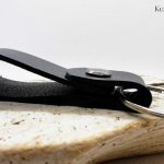 brelok męski skórzany - czarny - 