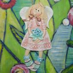 Bukiet dla Ciebie mam - aniołek z masy solnej, prezent, dekoracja - 