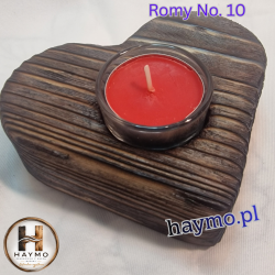 Świecznik drewniany serce grafit Romy No. 10