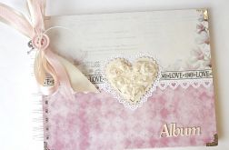 Album ślubny z sercem 20x25 cm różowy