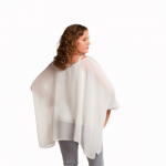 Biała szyfonowa bluzka-tunika - 