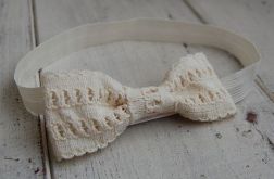 Opaska niemowlęca - Koronkowa w złamanej bieli