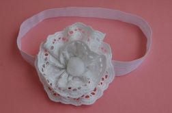 Opaska niemowlęca - W bieli koronki