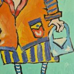 obraz olejny dama i kot - 